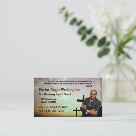 Pastor or Deacon Photo Church名刺 名刺 (スタンド正面)