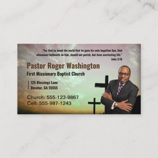 Pastor or Deacon Photo Church名刺 名刺 (正面)