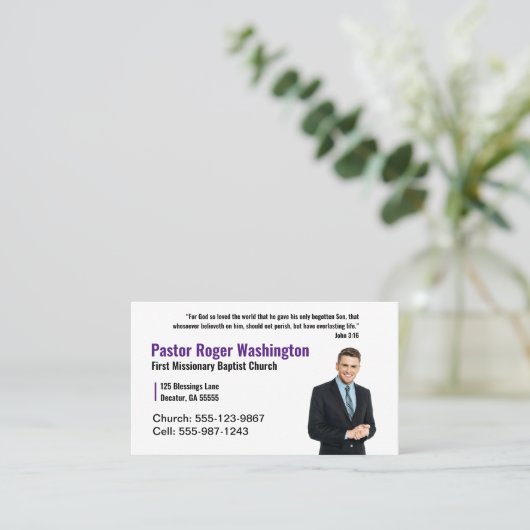 Pastor or Deacon Photo Church名刺 名刺 (スタンド正面)