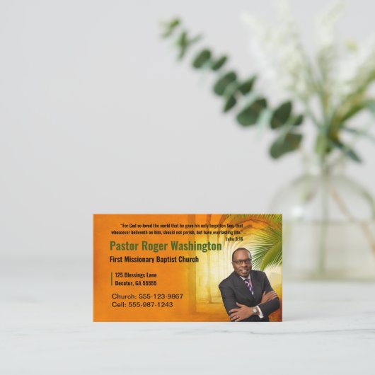 Pastor or Deacon Photo Church名刺 名刺 (スタンド正面)