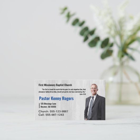 Pastor or Deacon Photo Church名刺 名刺 (スタンド正面)