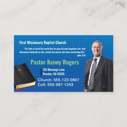 Pastor or Deacon Photo Church名刺 名刺 (正面)
