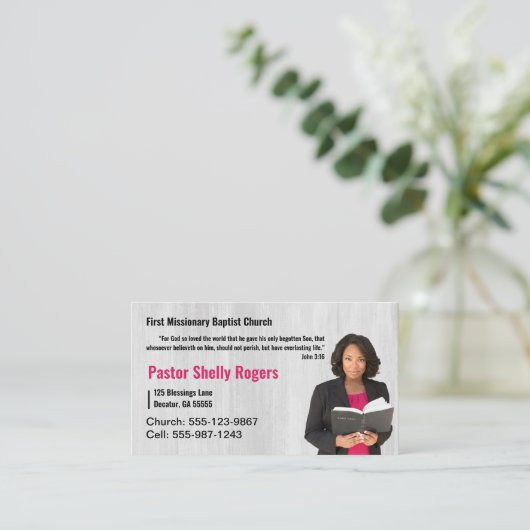 Pastor or Deacon Photo Church名刺 名刺 (スタンド正面)