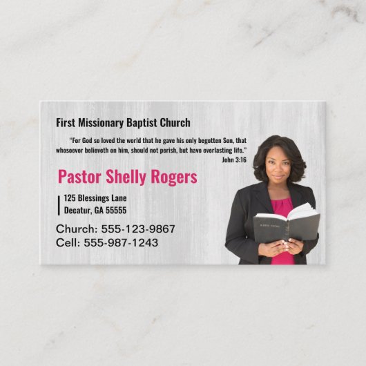 Pastor or Deacon Photo Church名刺 名刺 (正面)