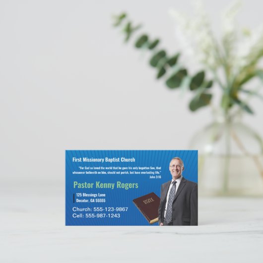 Pastor or Deacon Photo Church名刺 名刺 (スタンド正面)