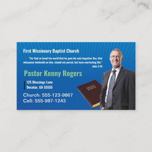 Pastor or Deacon Photo Church名刺 名刺 (正面)