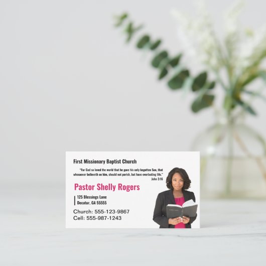 Pastor or Deacon Photo Church名刺 名刺 (スタンド正面)