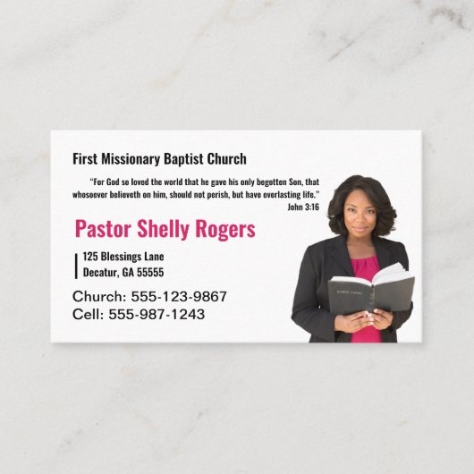 Pastor or Deacon Photo Church名刺 名刺 (正面)