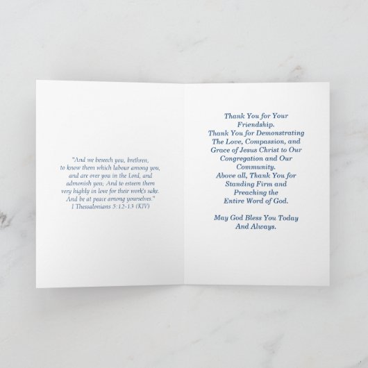 PASTOR Thank You - STカード カード (内部)