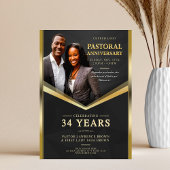 Pastoral Anniversary Black & Gold Frame Church  チラシ