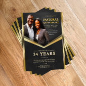 Pastoral Anniversary Black & Gold Frame Church  チラシ