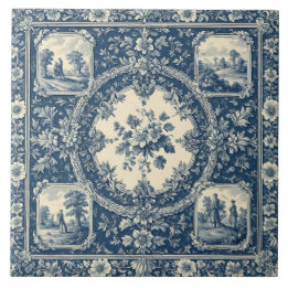 Pastoral Country Rural Folks French Toile Heritage タイル