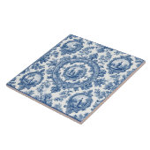 Pastoral Countryside Rural Folks French Toile Blue タイル (側面)