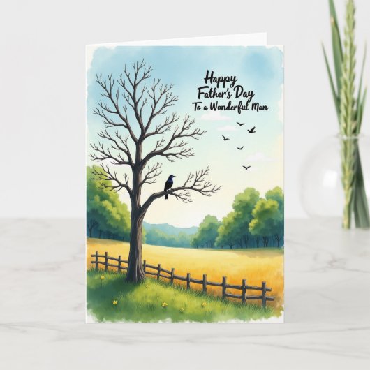 Pastoral Fathers Day Tree Card カード (正面)