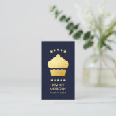 Pastry Chef Bakery Cupcake Navy and Gold 名刺 (スタンド正面)