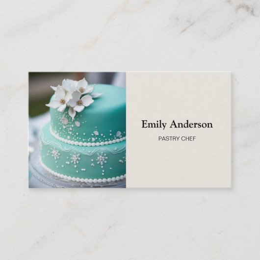 Pastry Chef Bakery Photo QR Code 名刺 (正面)