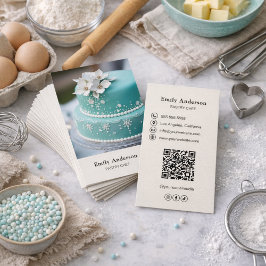 Pastry Chef Bakery Photo QR Code  名刺