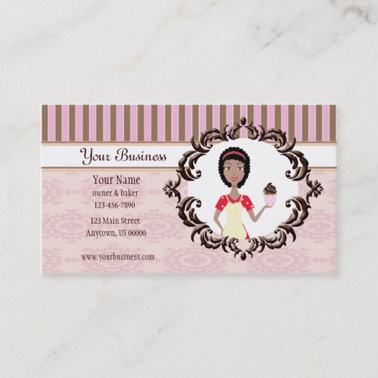 Pastry Chef Business Card、ベーカリー、ベイカー 名刺 (正面)