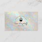 Pastry Chef Holographic White Opal Cupcake 名刺 (正面)