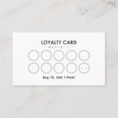 Pastry Chef Loyalty Card Rainbow Glitter Cupcake 名刺 (裏面)