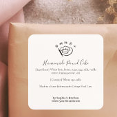 Pastry Chef Minimalist Bakery Ingredient Label スクエアシール