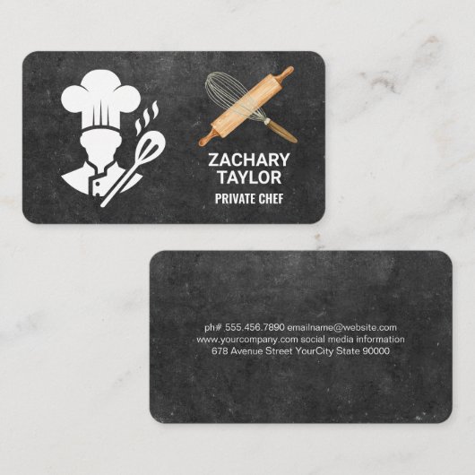 Pastry Chef | Whisk Rolling Pin | Baker 名刺 (正面/裏面)
