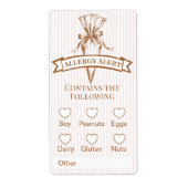 Pastry Piping Bag Bakery Allergy Alert Baked Goods ラベル (正面)
