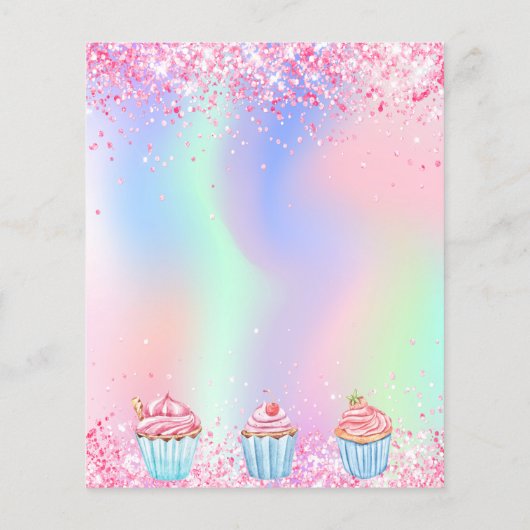 Pastry shop bakery logo holographic qr code チラシ (裏面)