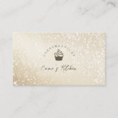 Pastry Shop Loyalty Card Gold Glitter Cupcake Logo 名刺 (正面)