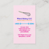 Pastry Whisk Chef & Baker | Elegant Cake Bakery  名刺 (裏面)