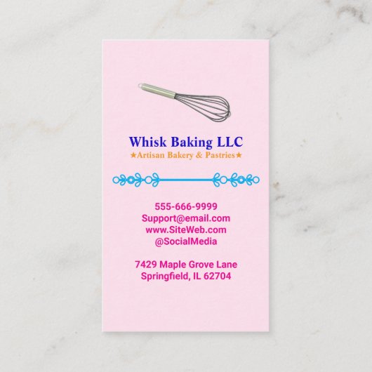 Pastry Whisk Chef & Baker | Elegant Cake Bakery  名刺 (裏面)