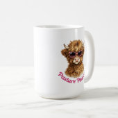 Pasture Princess Cute Funny Highland Cow コーヒーマグカップ (正面右)