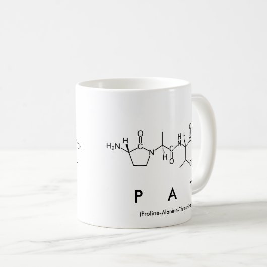Patのペプチッド名前のマグ コーヒーマグカップ (正面右)