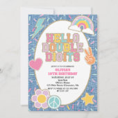 Patch Denim Hello Double Digits 10th Birthday 招待状 (正面)