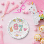 Patch Preppy I was SIX now I'm SEVEN 7th Birthday ペーパープレート (パーティー)