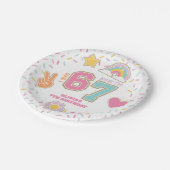 Patch Preppy I was SIX now I'm SEVEN 7th Birthday ペーパープレート (アングル)