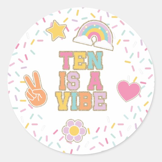 Patch Preppy Ten is a Vibe 10th Birthday ラウンドシール (正面)