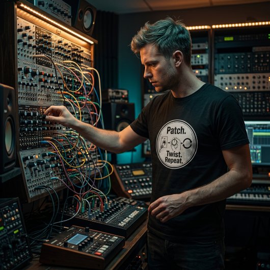 Patch Twist Repeat. – Modular-Synthesizer Tシャツ