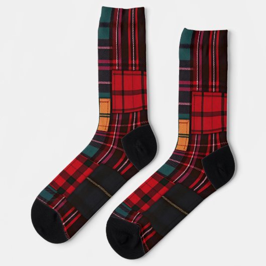 patched Plaid socks  ソックス (左)