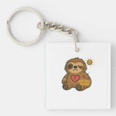 Patched Sloth Tee — Sad but Soft キーホルダー (正面)