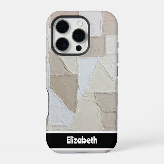 Patchworkテクスパーソナライズされたチャ iPhoneケース (裏面)