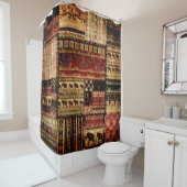 Patchwork african pattern grunge print background シャワーカーテン (インサイチュ)