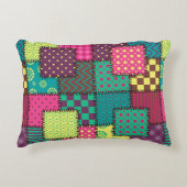 patchwork background with different patterns アクセントクッション (正面)