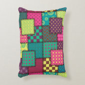patchwork background with different patterns アクセントクッション (正面(垂直))