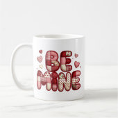 Patchwork "Be Mine" Valentine's  Mug コーヒーマグカップ (左)