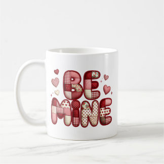Patchwork "Be Mine" Valentine's  Mug コーヒーマグカップ