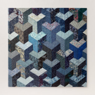 Patchwork blue quilt ジグソーパズル