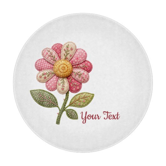 Patchwork Blume im Landhausstil カッティングボード (正面)