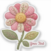 Patchwork Blume im Landhausstil シール (正面)