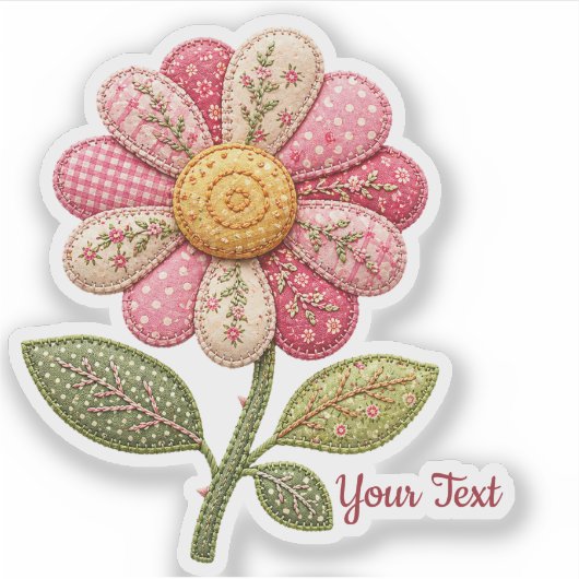 Patchwork Blume im Landhausstil シール (正面)